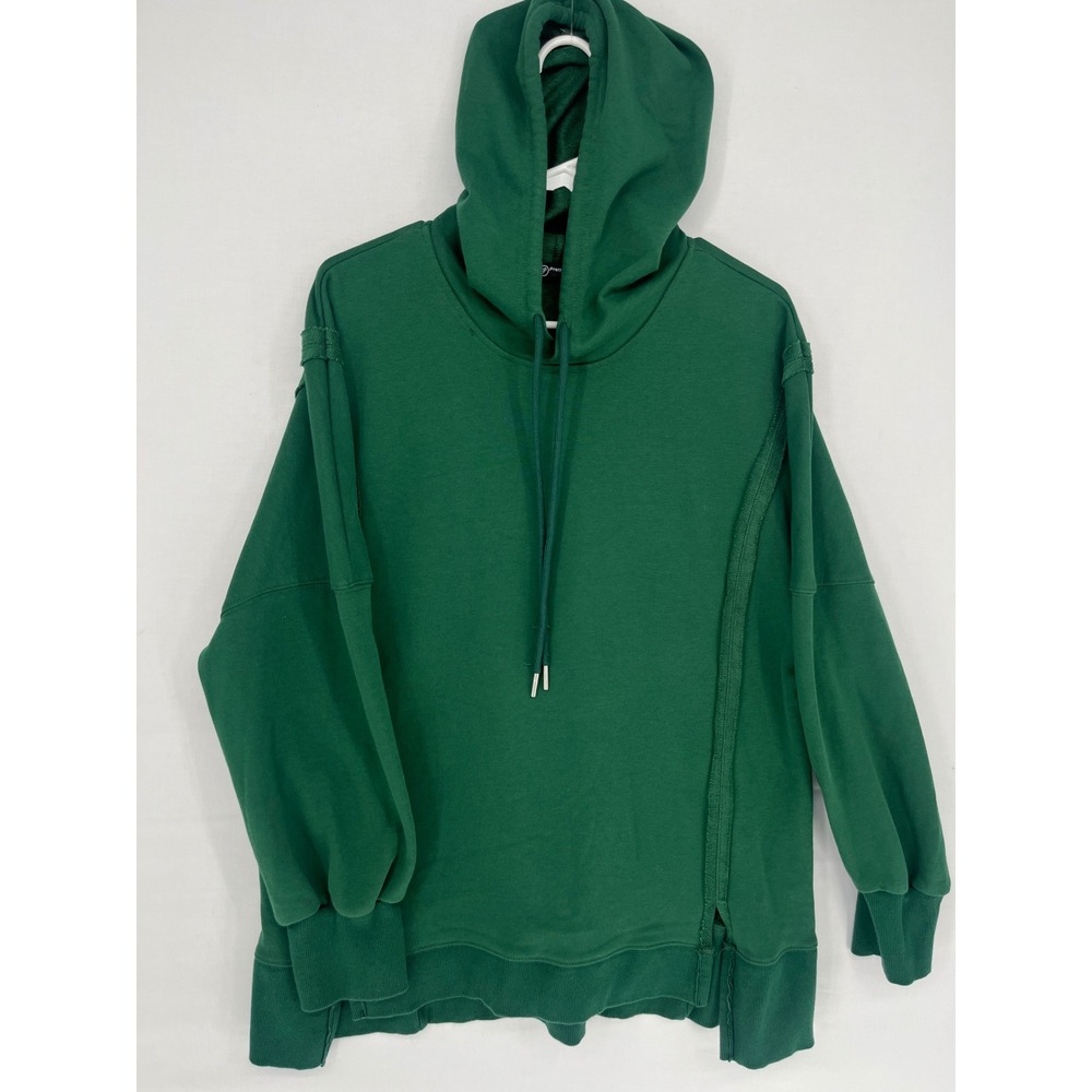 PrettyGarden Womens Green Exposed Seam Long Sleeve Pullover Hoodie Size M